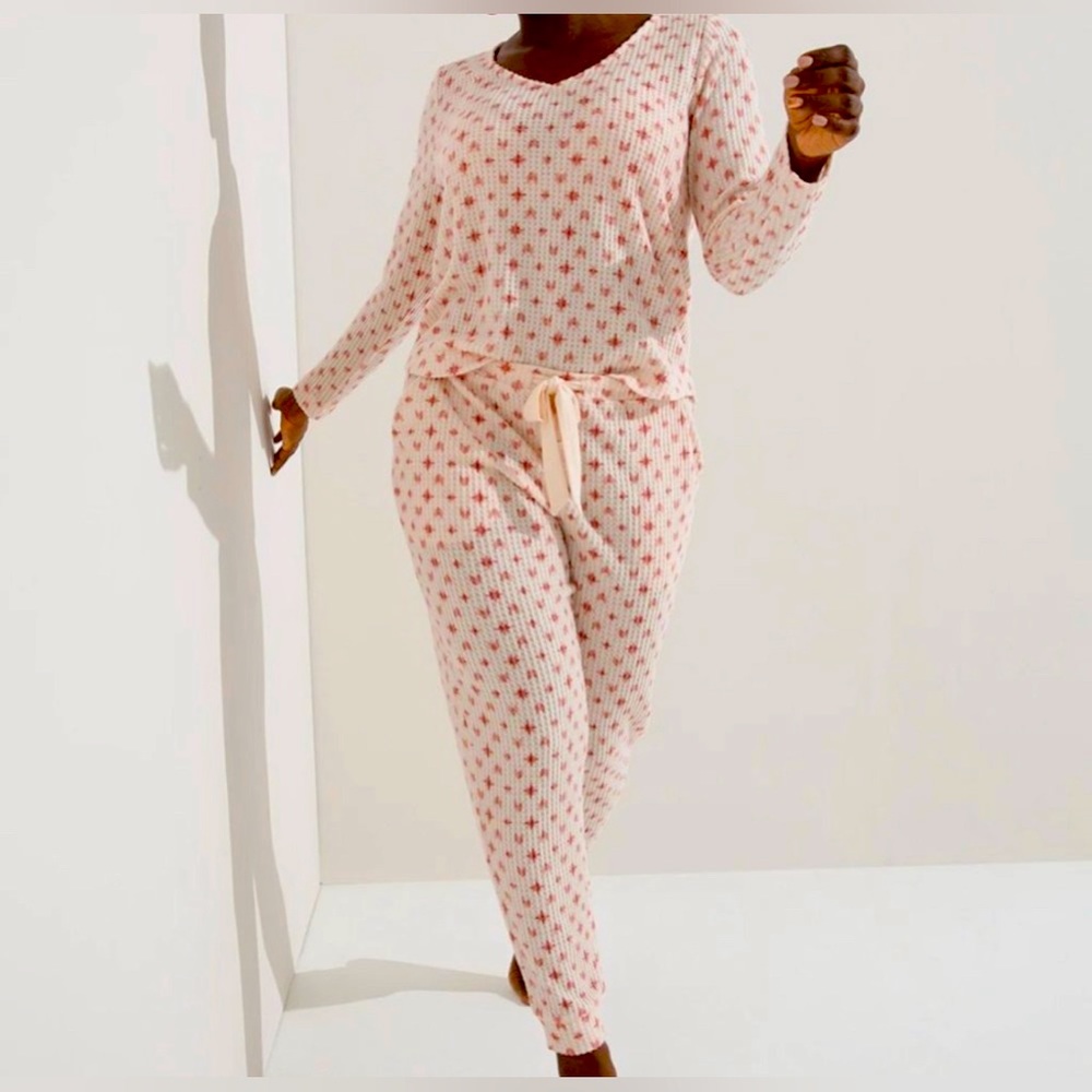 NWT Soma Brushed Cozy Waffle Star Pajama Set Small
